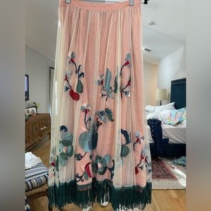 Beautiful Anthropologie tulle skirt with fringe